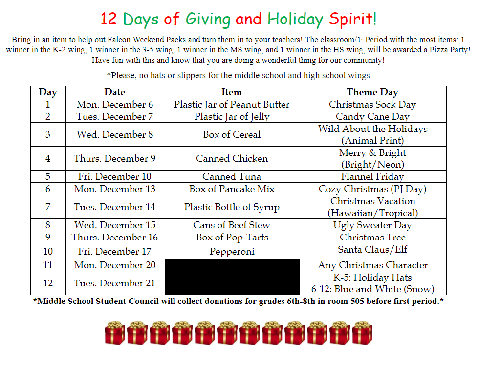 12 Days of Giving and Holiday Spirit